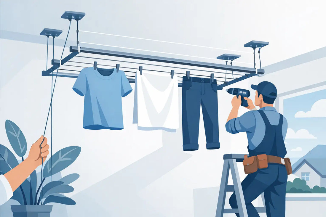 Wäscheständer an der Decke montieren - Dry-Smart
