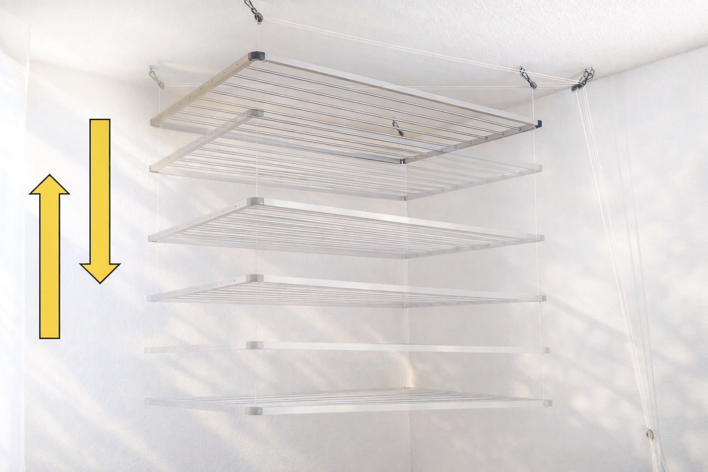 DRY-SMART LIFT    |    Wäschetrockner für die Decke mit 8 Alustangen